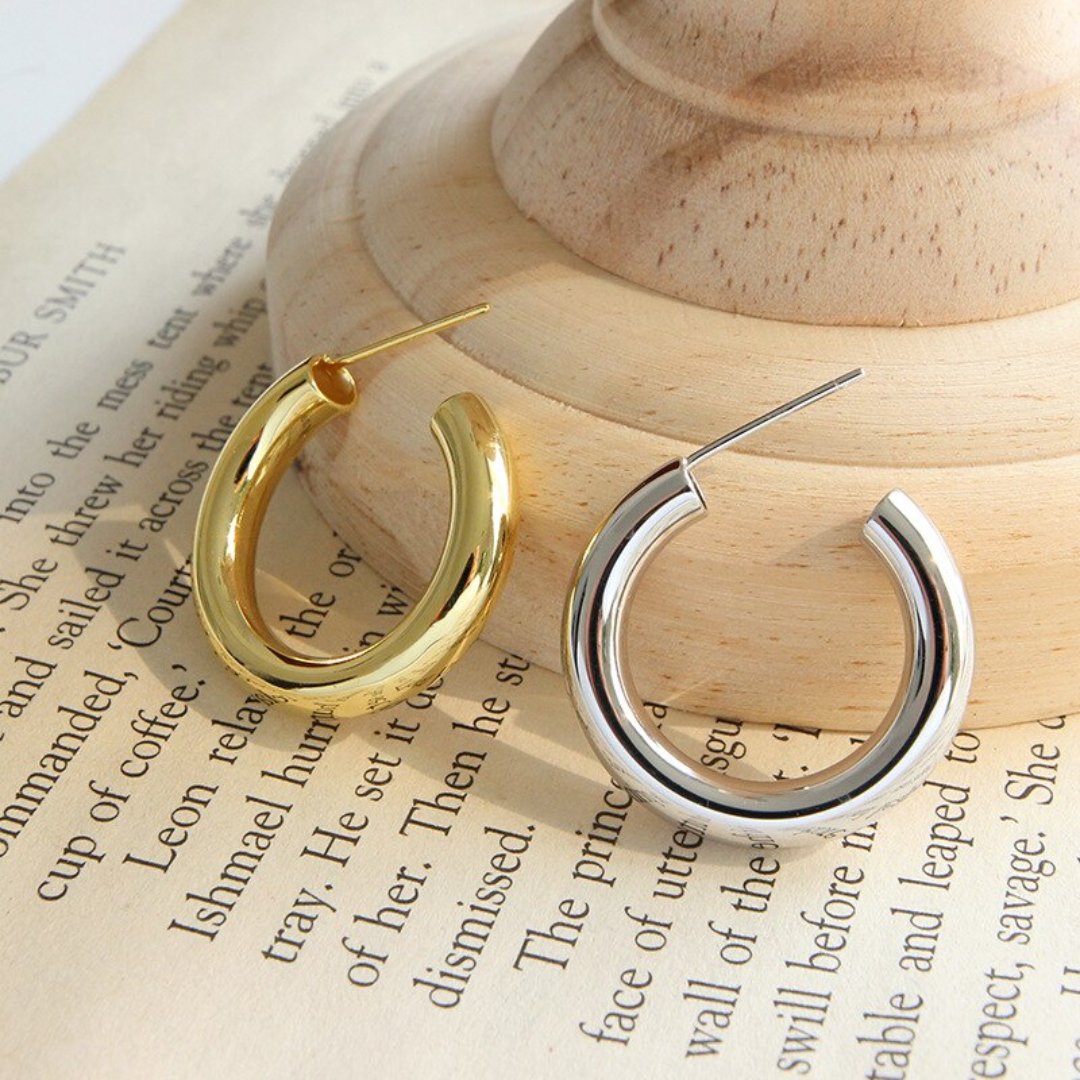 Maya 925 Sterling Silver Earrings - Hoop Earrings - Pretland | Spiritual Crystals & Jewelry
