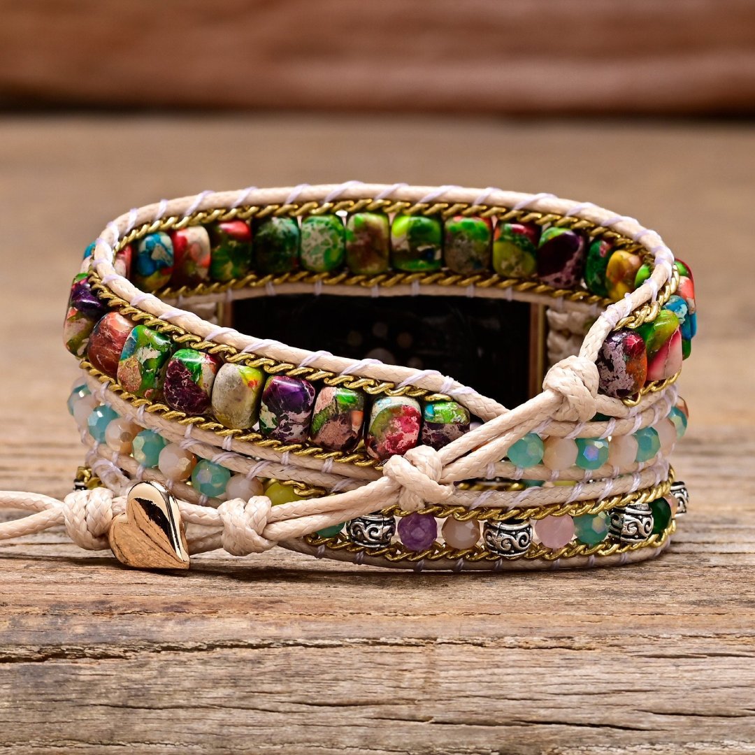 Natural Jasper Stone Apple Watch Strap - Apple Watch Straps - Pretland | Spiritual Crystals & Jewelry