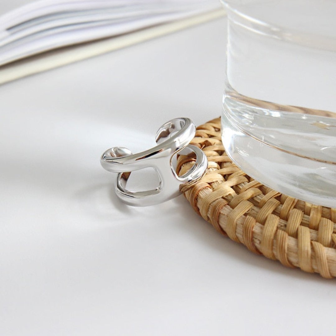 Helena 925 Sterling Silver Adjustable Ring - Rings - Pretland | Spiritual Crystals & Jewelry