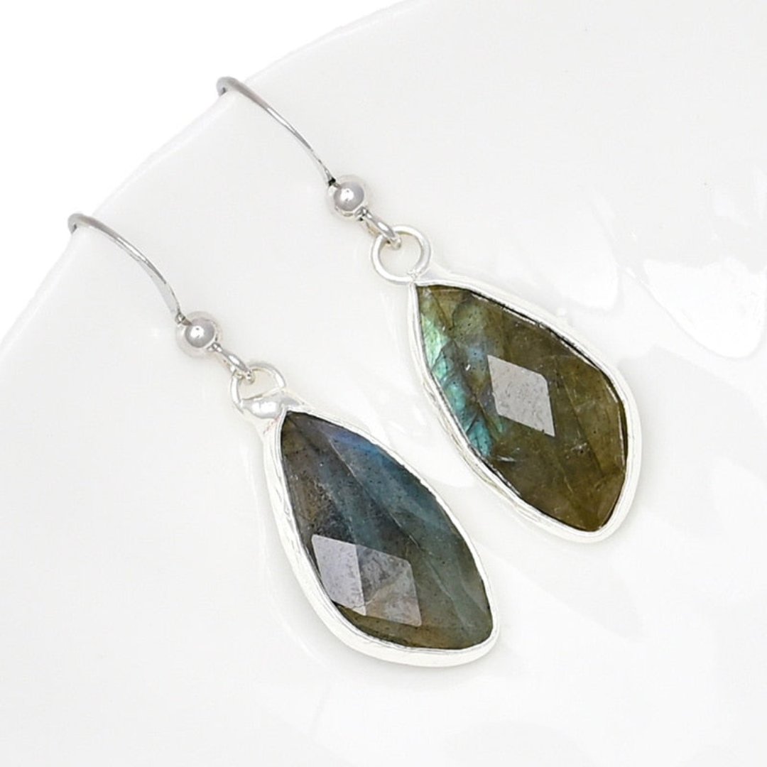 Bohemian Style Labradorite Earrings - Earrings - Pretland | Spiritual Crystals & Jewelry