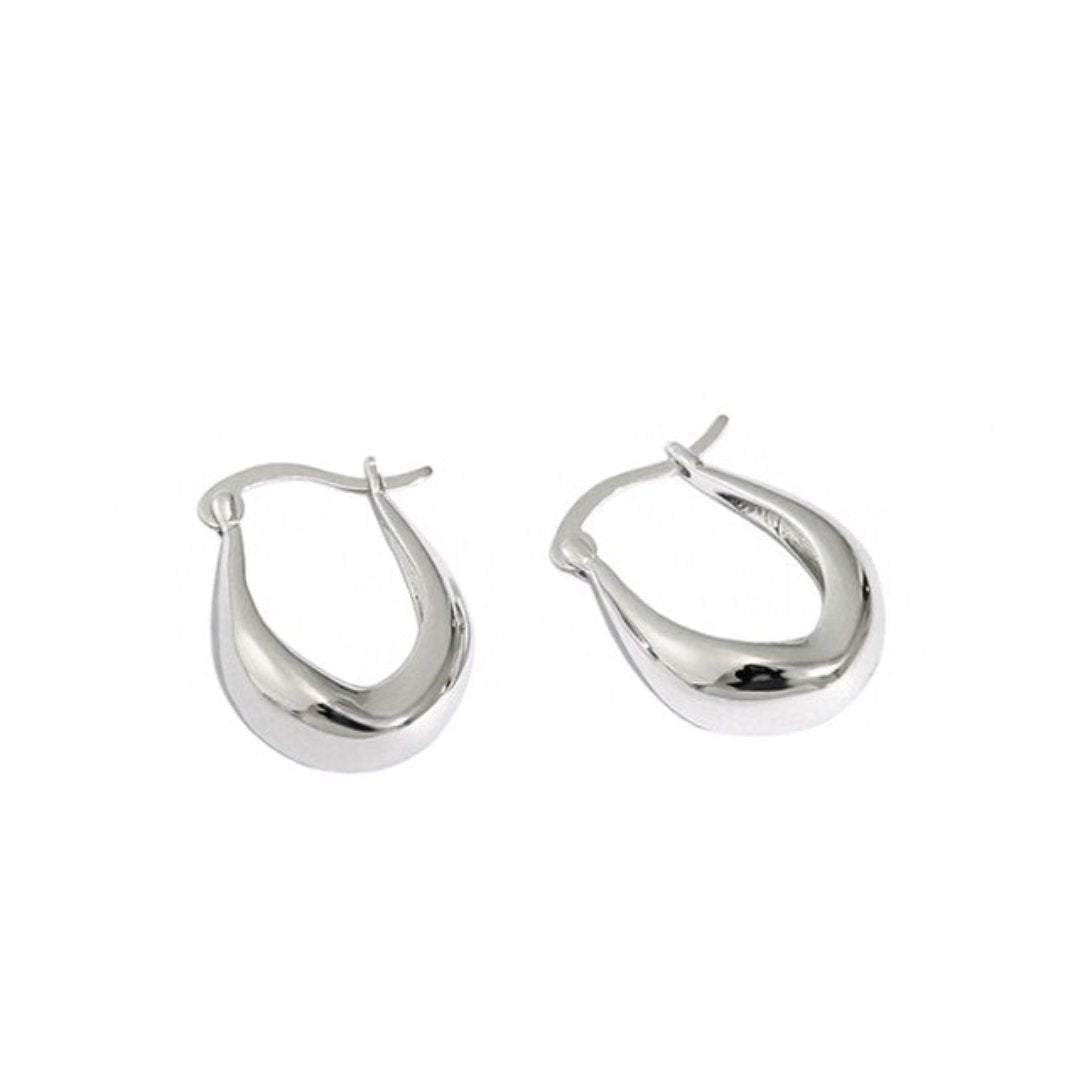Cassandra 925 Sterling Silver Hoop Earrings - Hoop Earrings - Pretland | Spiritual Crystals & Jewelry