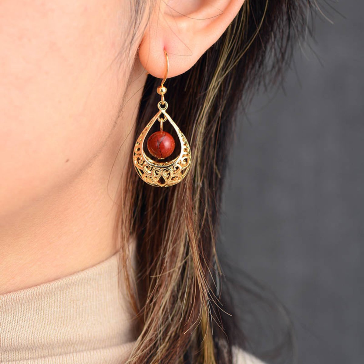 Elegant Drop Gold Tone Earrings - Drop Earrings - Pretland | Spiritual Crystals & Jewelry