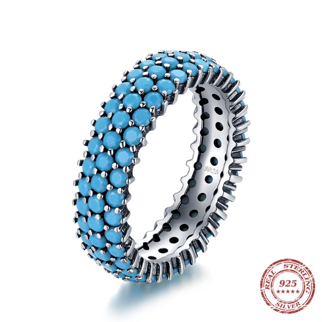 Vintage Turquoise 925 Sterling Silver Ring - Rings - Pretland | Spiritual Crystals & Jewelry