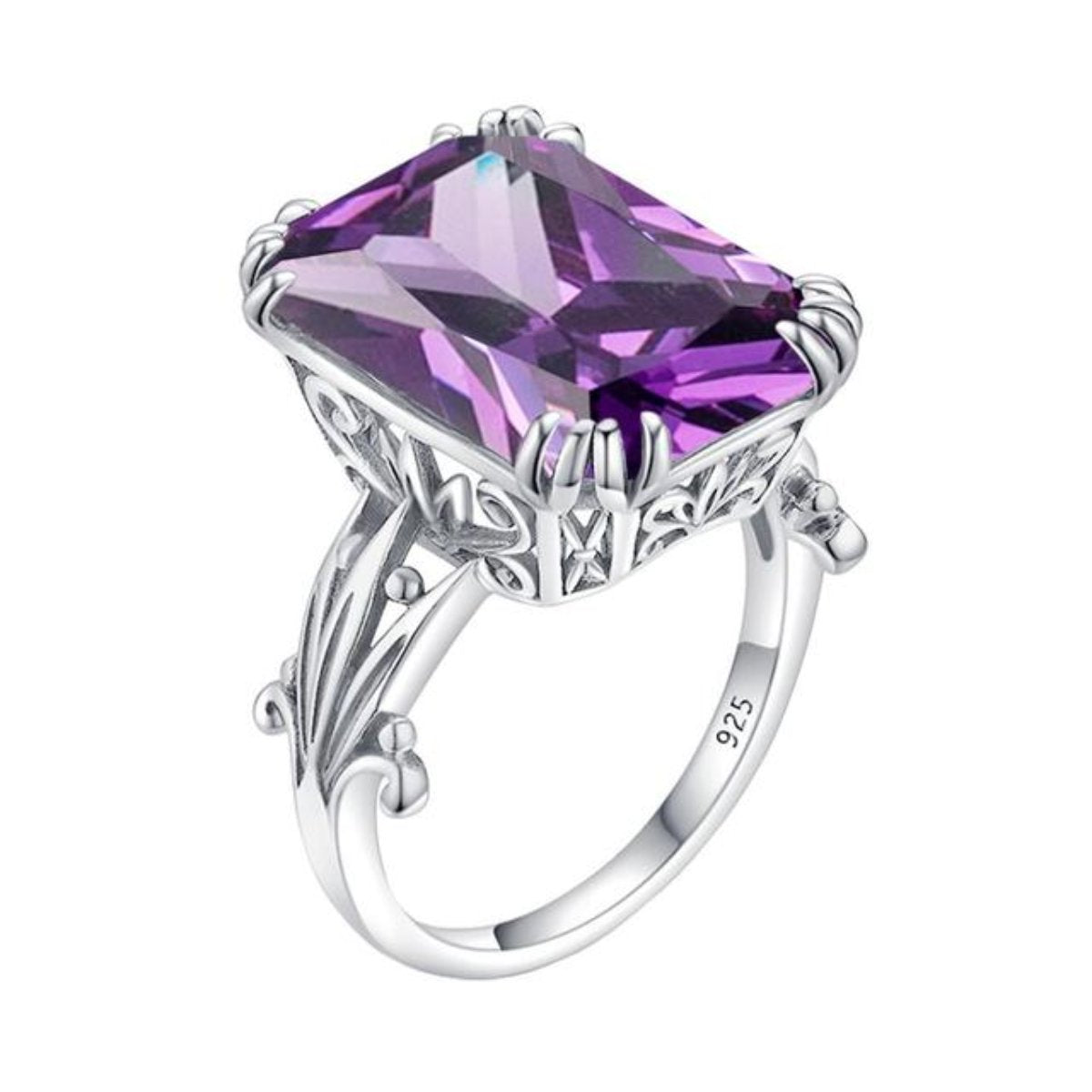Vintage Amethyst 925 Sterling Silver Ring - Rings - Pretland | Spiritual Crystals & Jewelry