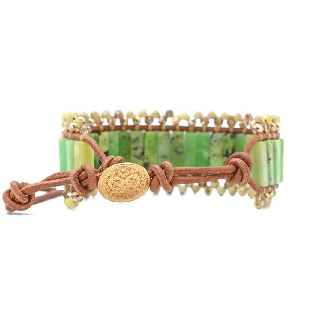 Australian Jade Wristband Bracelet - Bracelets - Pretland | Spiritual Crystals & Jewelry