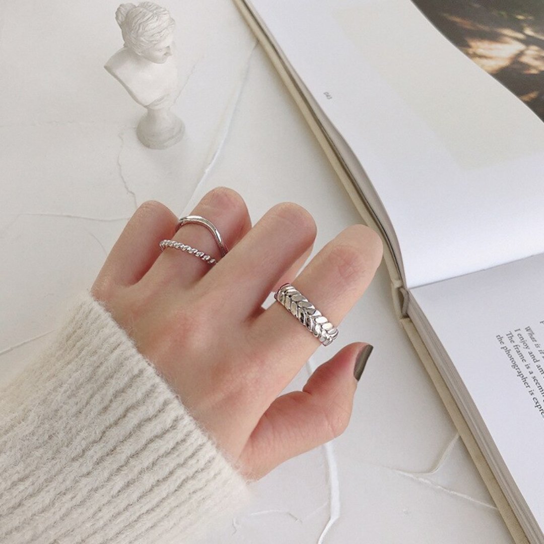Elanor 925 Sterling Silver Adjustable Ring - Rings - Pretland | Spiritual Crystals & Jewelry