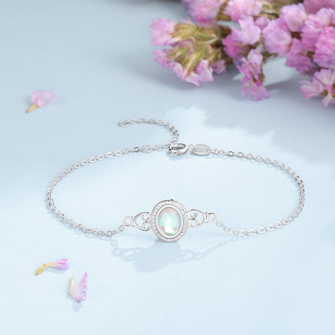 Lucky Rainbow Moonstone Sterling Silver Bracelet - Bracelets - Pretland | Spiritual Crystals & Jewelry