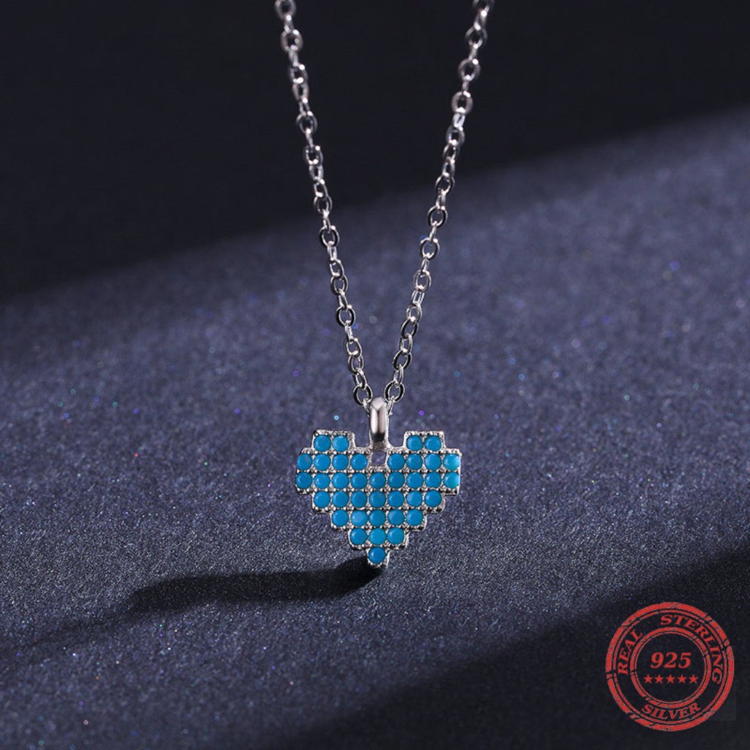 Turquoise Heart 925 Sterling Silver Necklace - Necklaces - Pretland | Spiritual Crystals & Jewelry