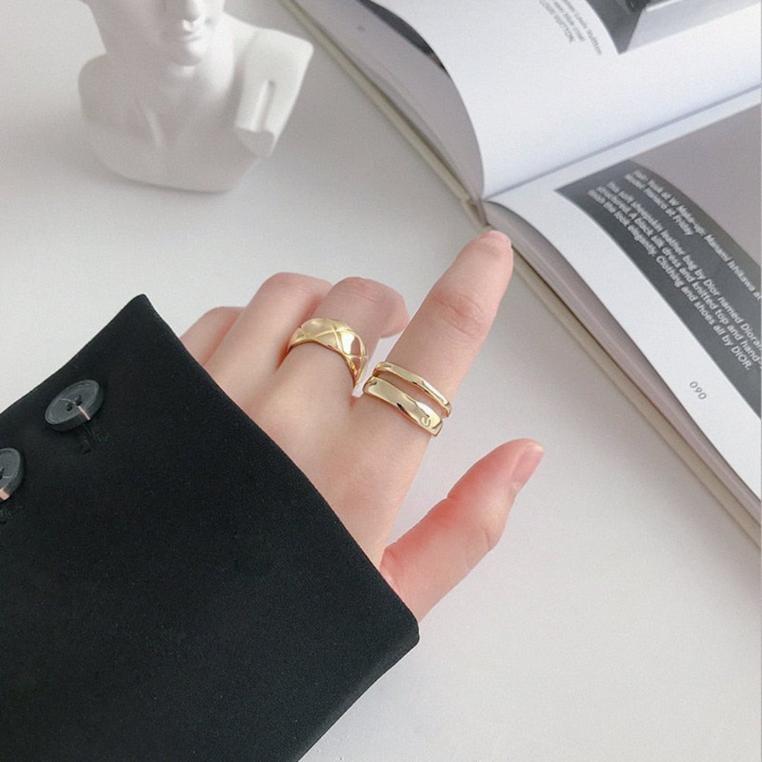 Dahlia 925 Sterling Silver Adjustable Ring - Rings - Pretland | Spiritual Crystals & Jewelry