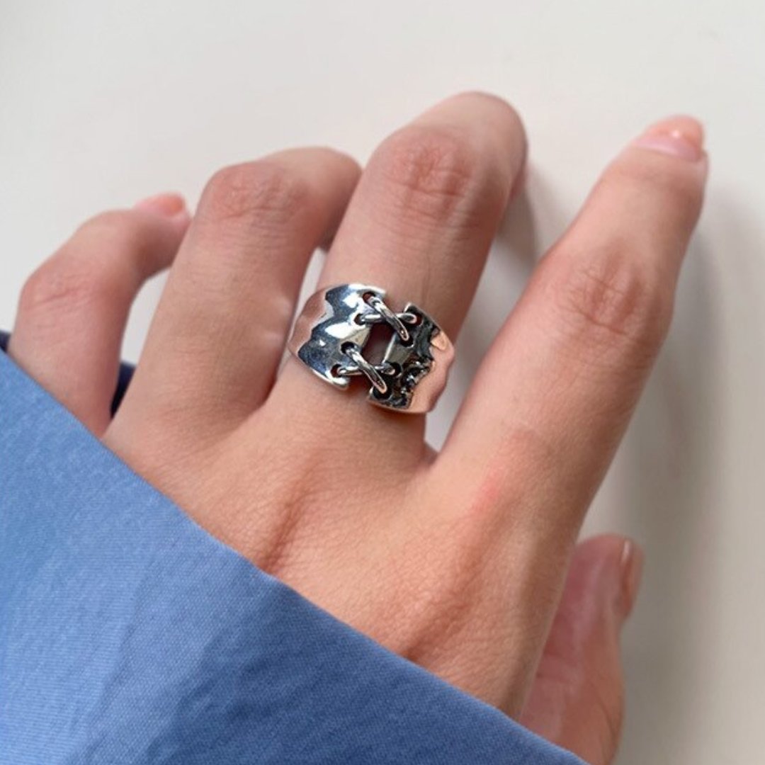 Alesia 925 Sterling Silver Adjustable Ring - Rings - Pretland | Spiritual Crystals & Jewelry