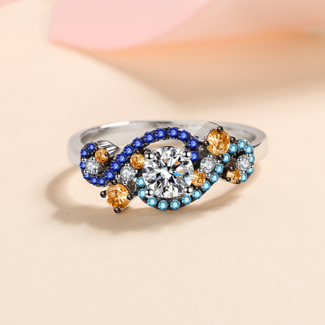 Spirit Starry Night 0.5 Carat Moissanite Ring - Rings - Pretland | Spiritual Crystals & Jewelry