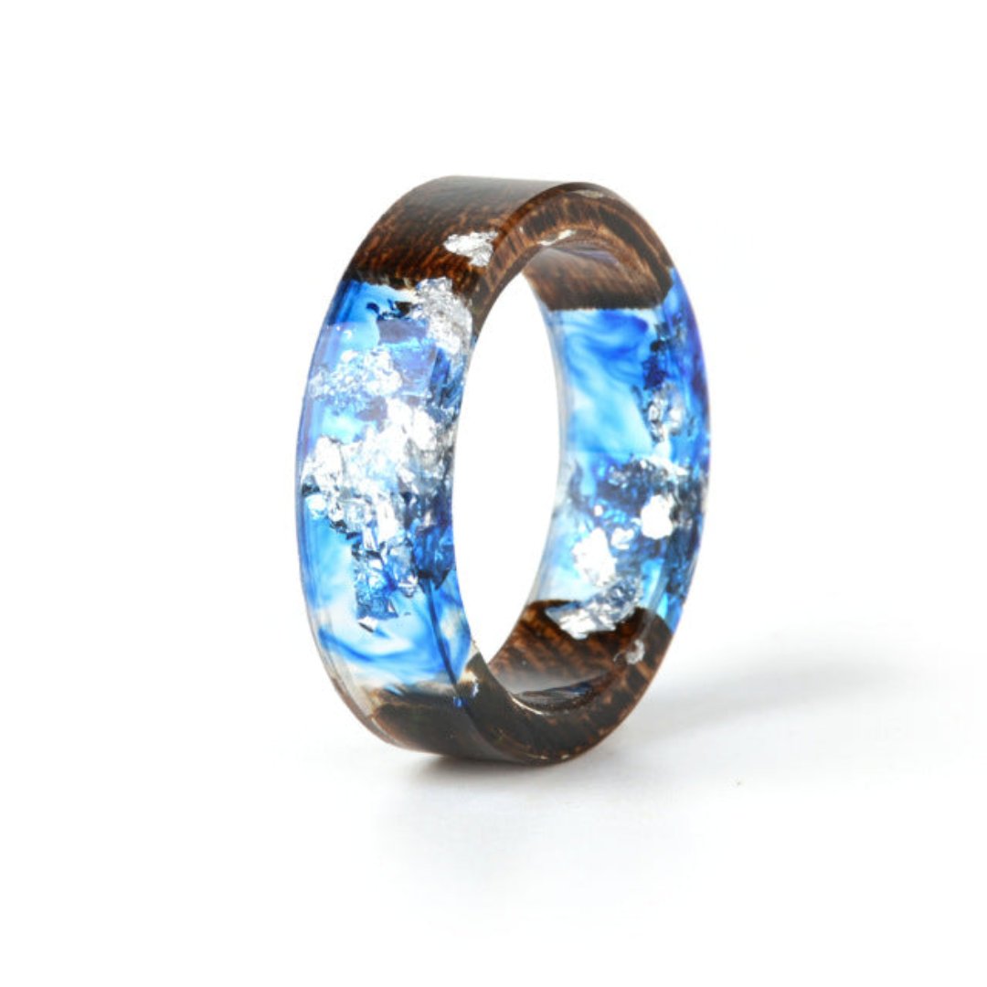 Pretty Handicraft Wooden Ring - 6.5 / Blue - Rings - Pretland | Spiritual Crystals & Jewelry
