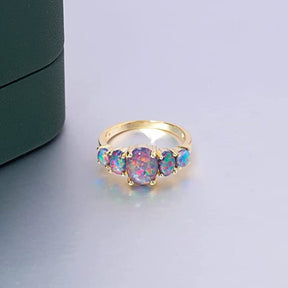Purple Sky Fire Opal Ring - Rings - Pretland | Spiritual Crystals & Jewelry