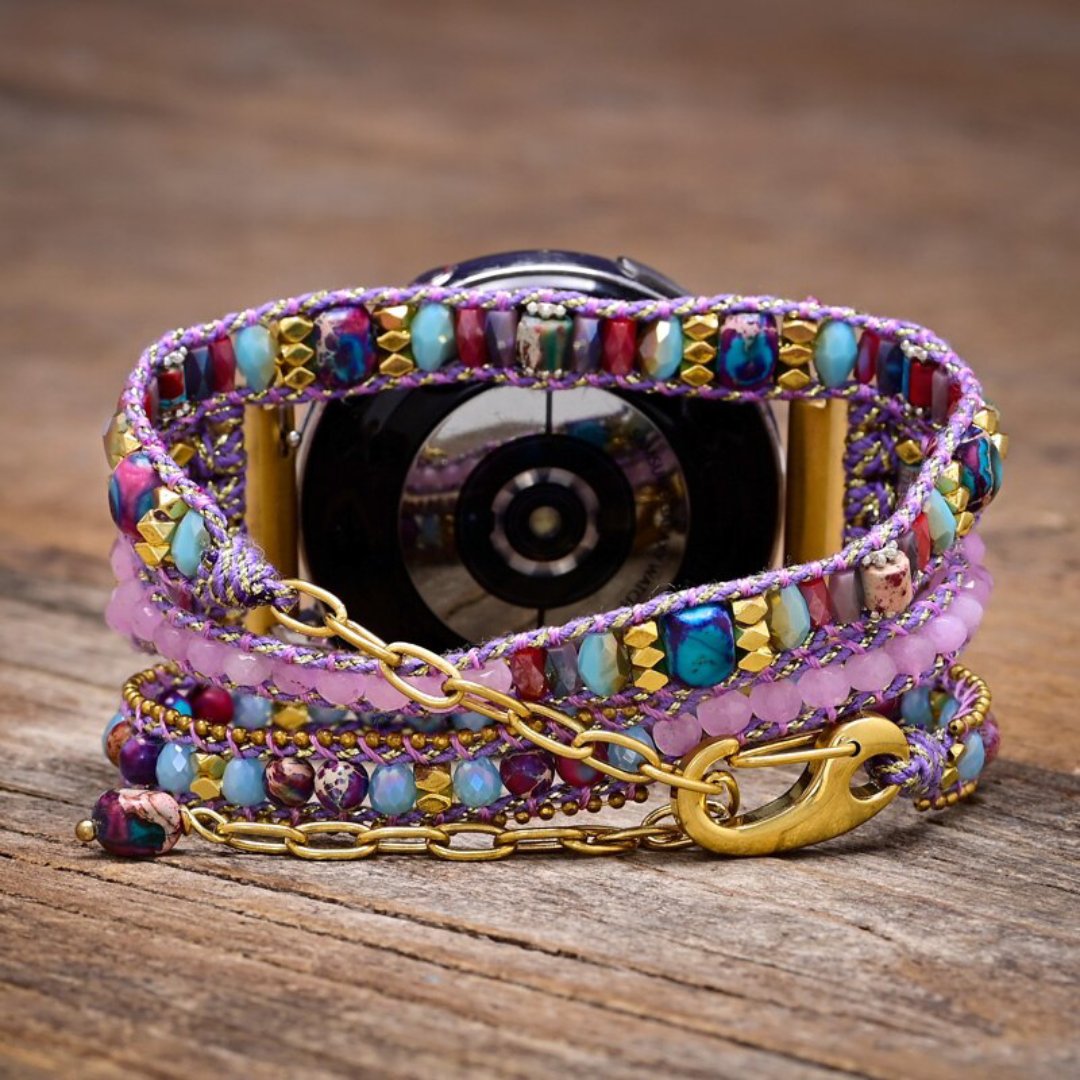 Trendy Purple Jasper Samsung Watch Strap - Samsung Watch Straps - Pretland | Spiritual Crystals & Jewelry