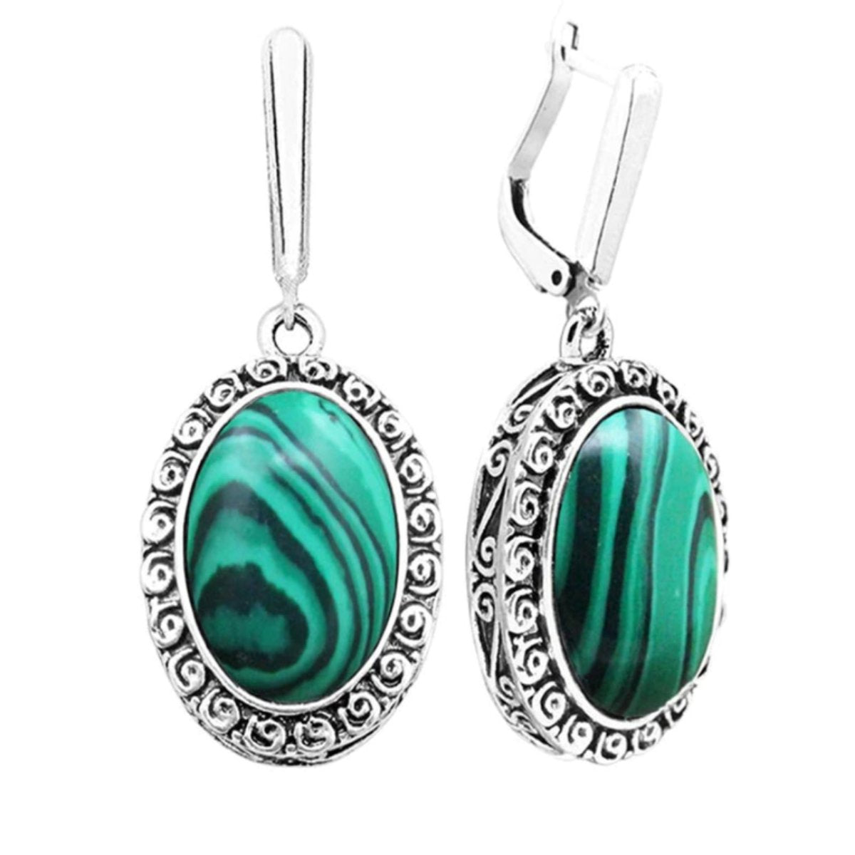 Spring Flower Malachite Earrings - Drop Earrings - Pretland | Spiritual Crystals & Jewelry