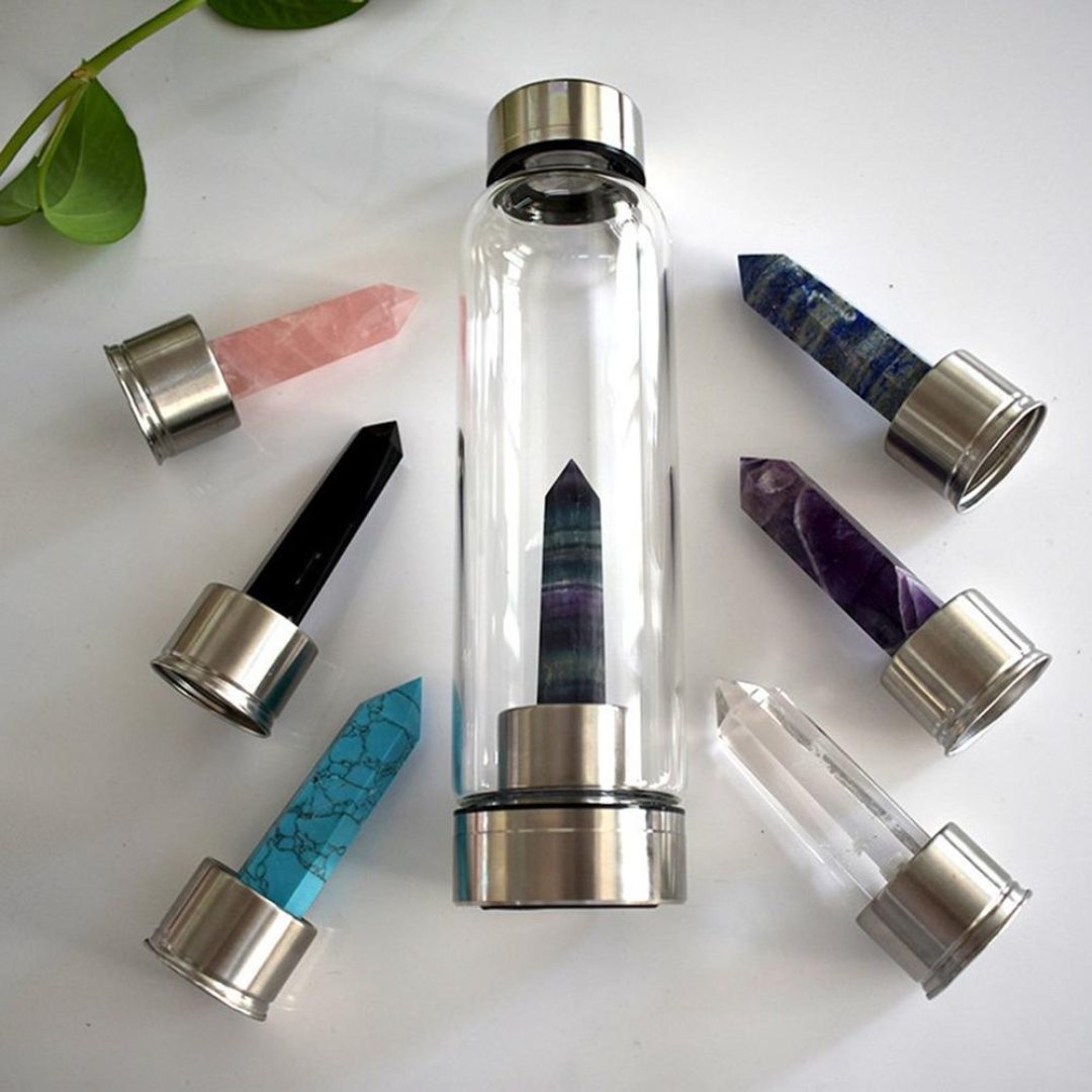 Spiritual Crystal Water Bottles - Natural Stones - Pretland | Spiritual Crystals & Jewelry