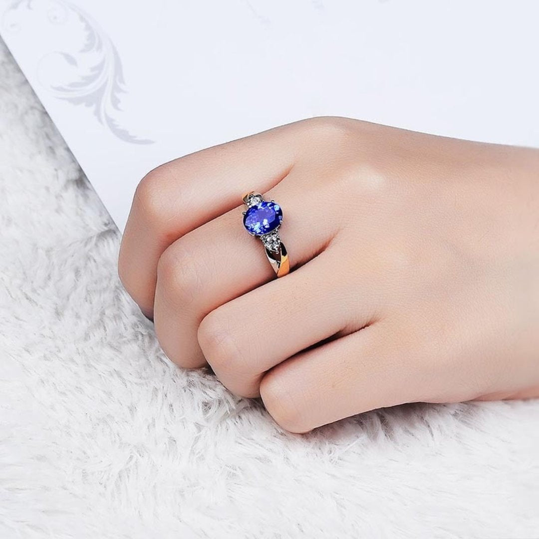 Luxury Sapphire 925 Silver Adjustable Ring - Rings - Pretland | Spiritual Crystals & Jewelry