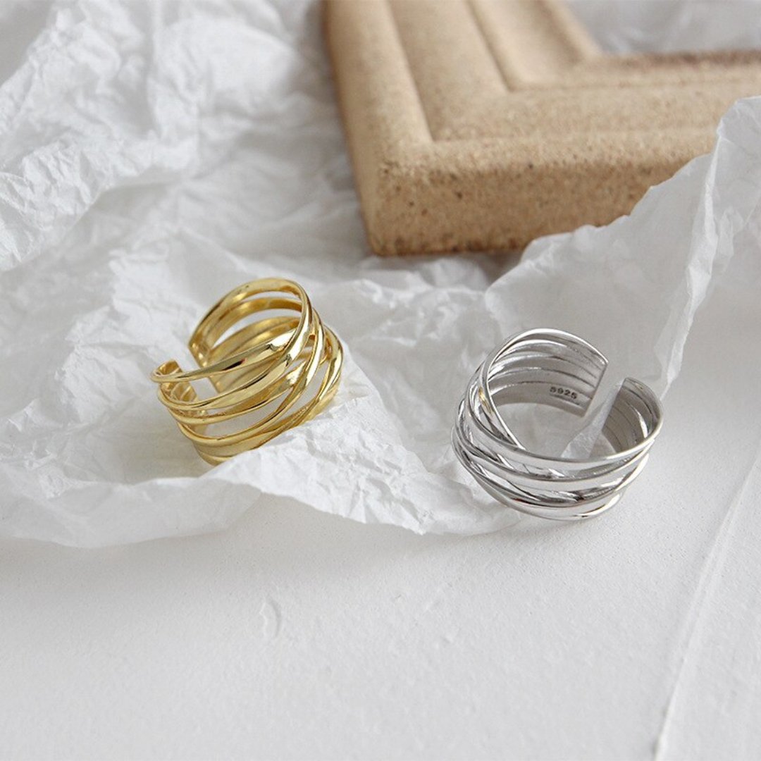 Celeste 925 Sterling Silver Adjustable Ring - Rings - Pretland | Spiritual Crystals & Jewelry