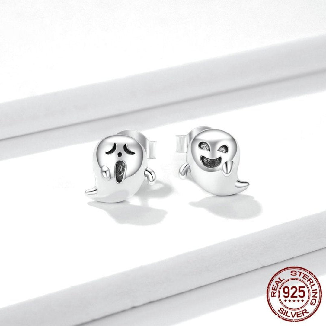 Little Devil Ghost 925 Sterling Silver Earrings - Stud Earrings - Pretland | Spiritual Crystals & Jewelry