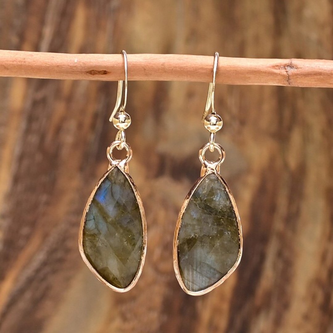 Bohemian Style Labradorite Earrings - Earrings - Pretland | Spiritual Crystals & Jewelry