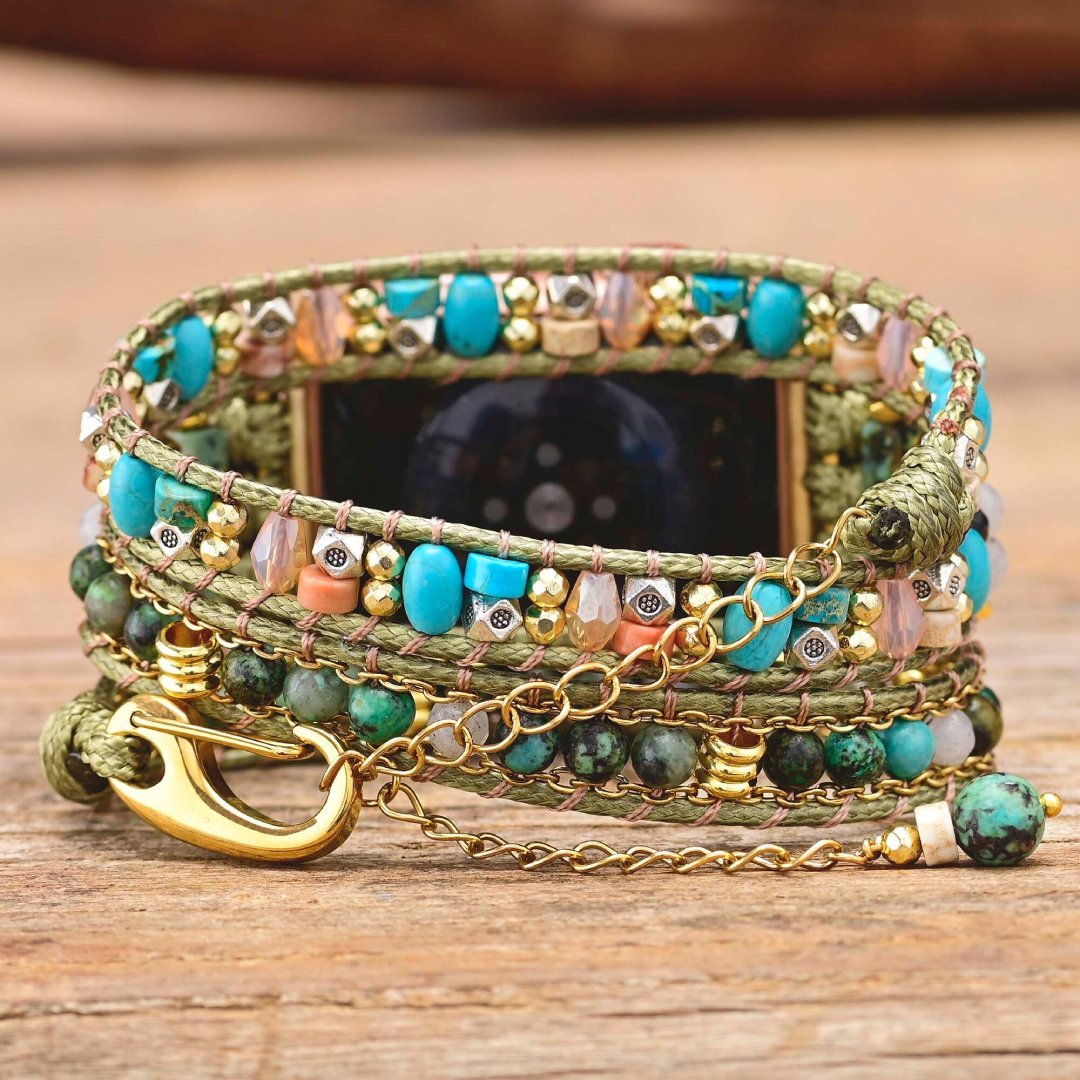 Stylish Agate & Turquoise Apple Watch Strap - Apple Watch Straps - Pretland | Spiritual Crystals & Jewelry