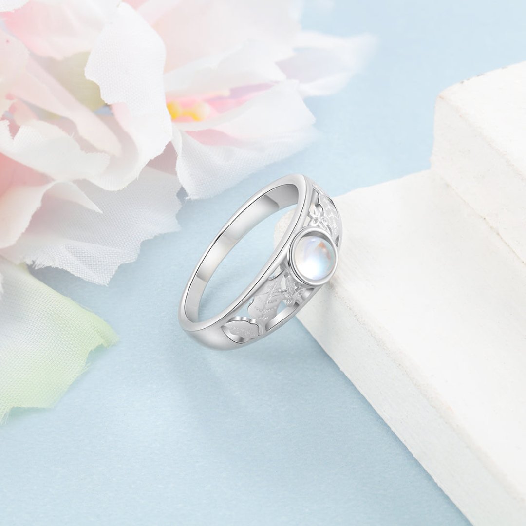Hollow Design Moonstone 925 Sterling Silver Ring - Rings - Pretland | Spiritual Crystals & Jewelry
