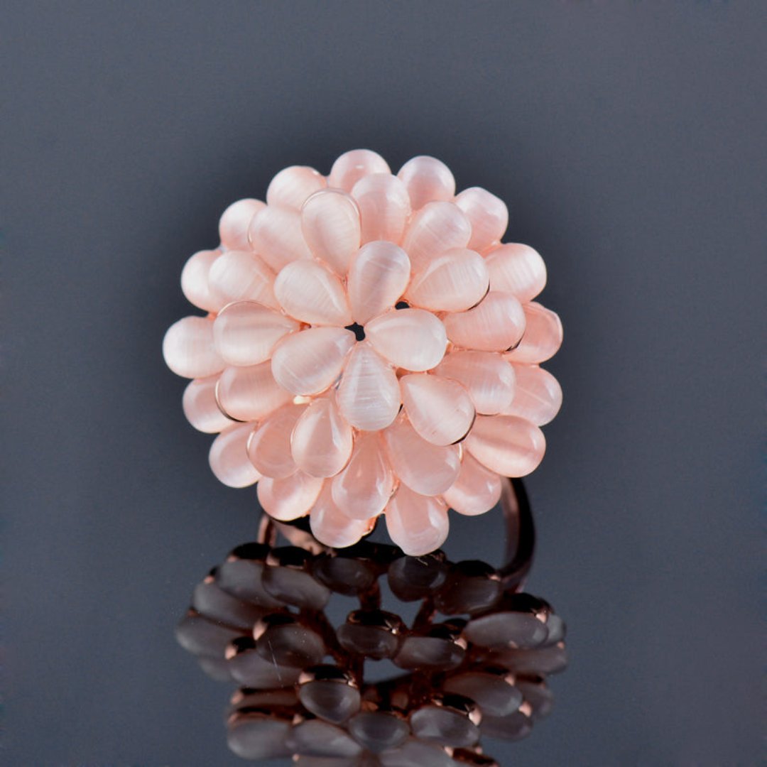 Luxury Big Flower Opal Ring - Rings - Pretland | Spiritual Crystals & Jewelry
