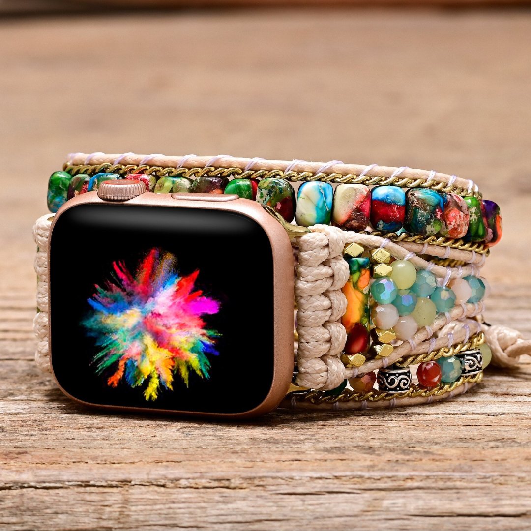 Natural Jasper Stone Apple Watch Strap - Apple Watch Straps - Pretland | Spiritual Crystals & Jewelry