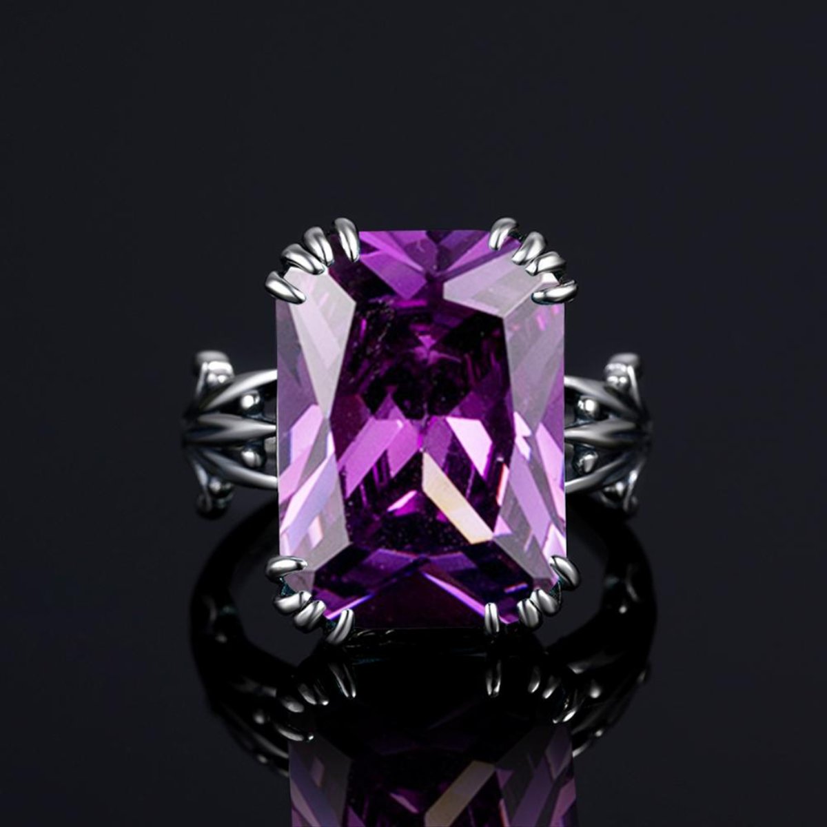Vintage Amethyst 925 Sterling Silver Ring - Rings - Pretland | Spiritual Crystals & Jewelry