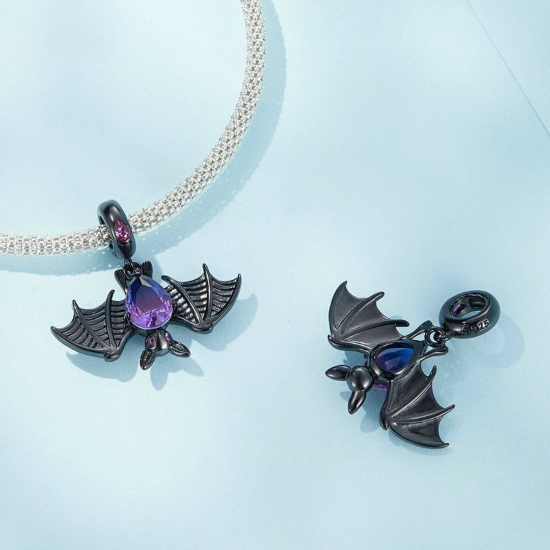 Black Bat Topaz Sterling Silver Pendant - Pendants - Pretland | Spiritual Crystals & Jewelry