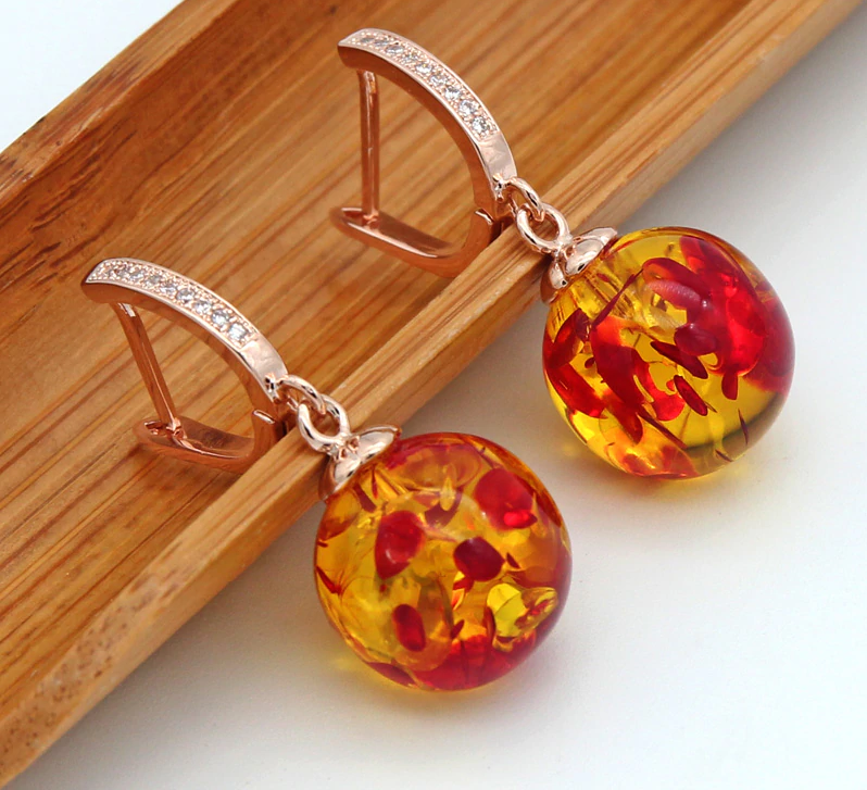 Spiritual Follow the Sun Amber Earrings - Earrings - Pretland | Spiritual Crystals & Jewelry