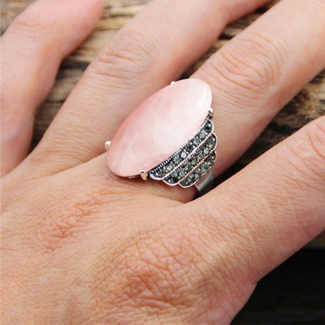 Spiritual Natural Stone Silver Plated Ring - Rings - Pretland | Spiritual Crystals & Jewelry