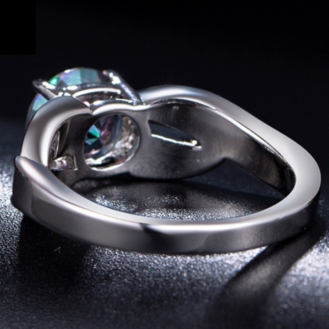 Rainbow Topaz & Fire Opal Ring - Rings - Pretland | Spiritual Crystals & Jewelry