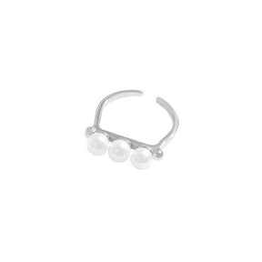 Celine Pearl 925 Sterling Silver Adjustable Ring - Adjustable / Silver - Rings - Pretland | Spiritual Crystals & Jewelry