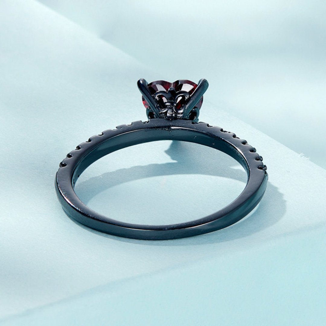 Gotic Red Love 925 Sterling Silver Ring - Rings - Pretland | Spiritual Crystals & Jewelry
