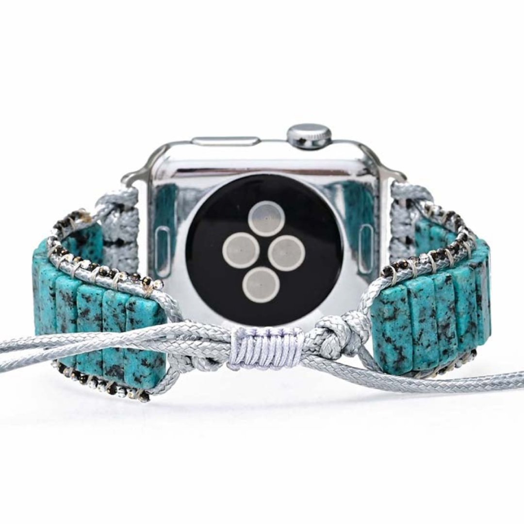 Bohemian Blue Sesame Jasper Apple Watch Strap - Samsung Watch Straps - Pretland | Spiritual Crystals & Jewelry