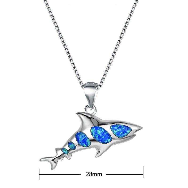 Spirit Shark Opal Silver Necklace - Necklaces - Pretland | Spiritual Crystals & Jewelry