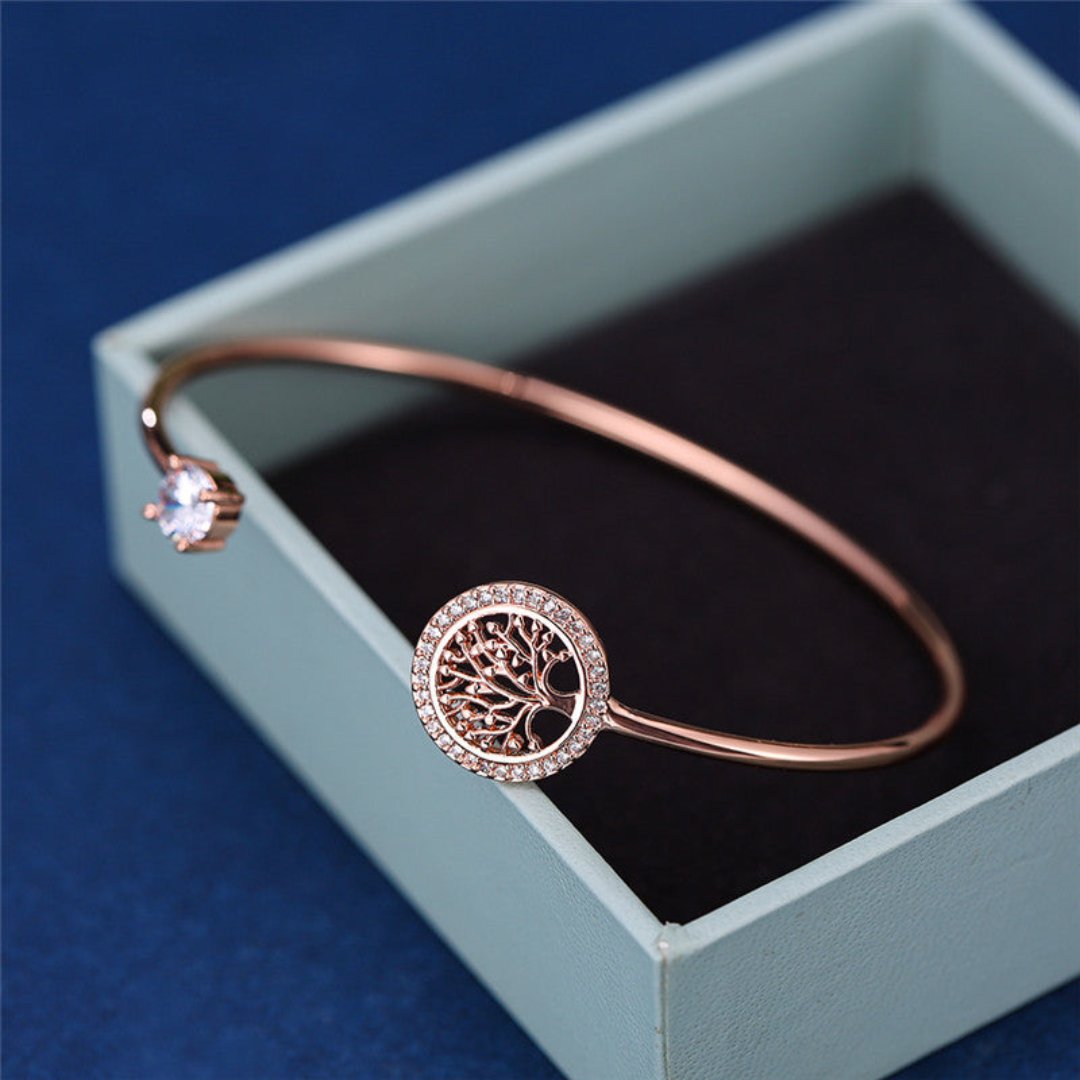 Lucky Tree of Life Zirconia Adjustable Bracelet - Bracelets - Pretland | Spiritual Crystals & Jewelry