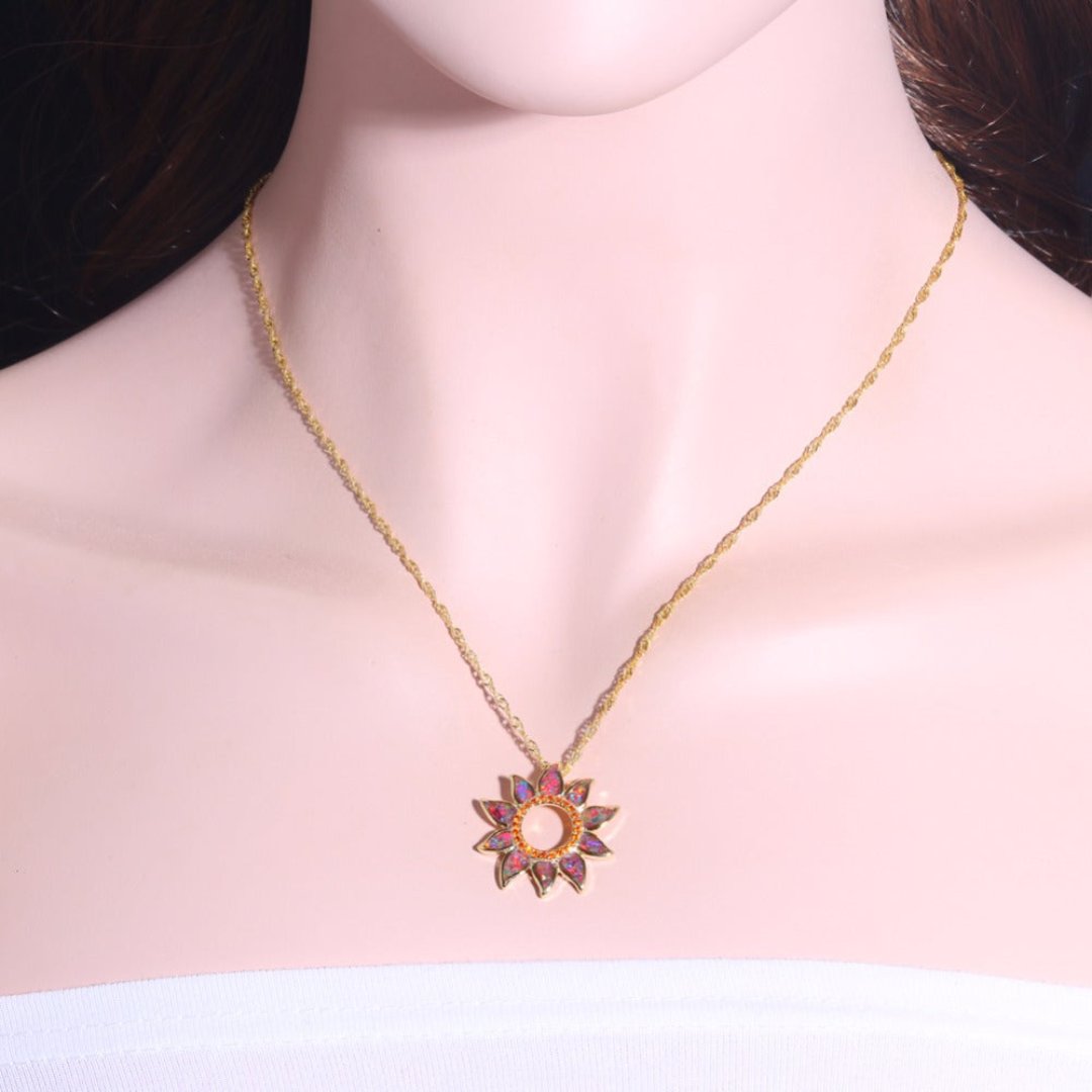 Spiritual Sun Orange Fire Opal Necklace - Necklaces - Pretland | Spiritual Crystals & Jewelry