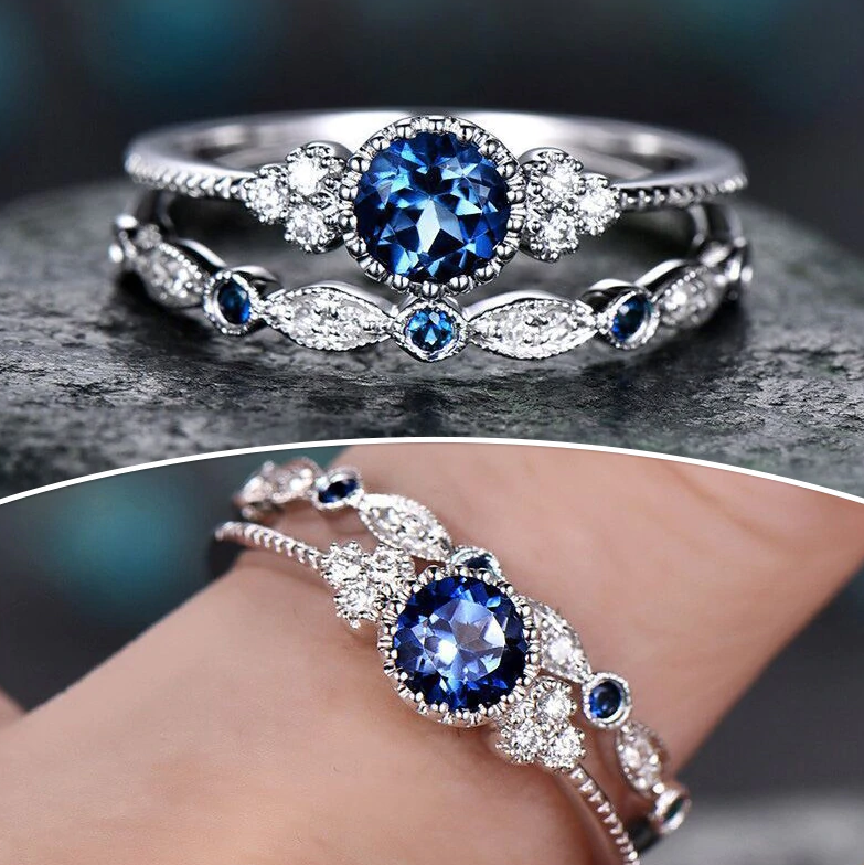 Luxury Zirconia Ring Set - Rings - Pretland | Spiritual Crystals & Jewelry