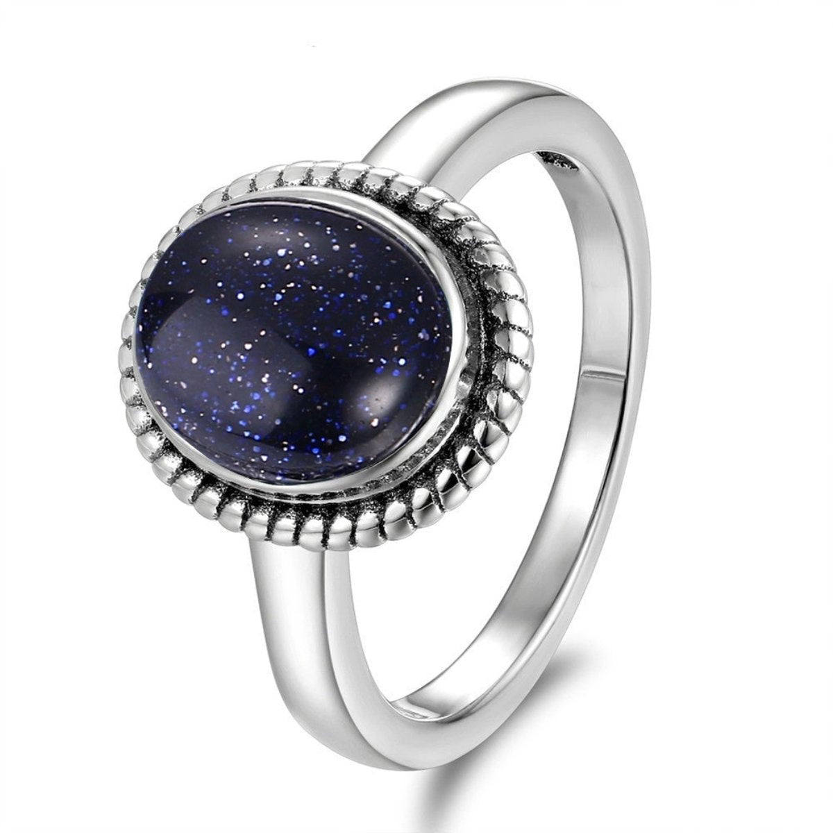 Vintage Blue Sandstone Silver Ring - Rings - Pretland | Spiritual Crystals & Jewelry