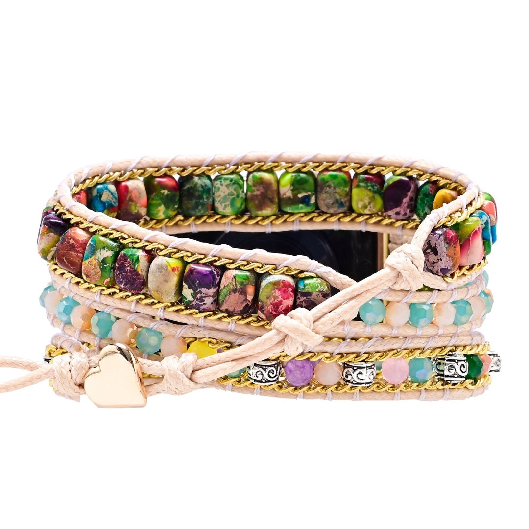 Natural Jasper Stone Apple Watch Strap - Apple Watch Straps - Pretland | Spiritual Crystals & Jewelry