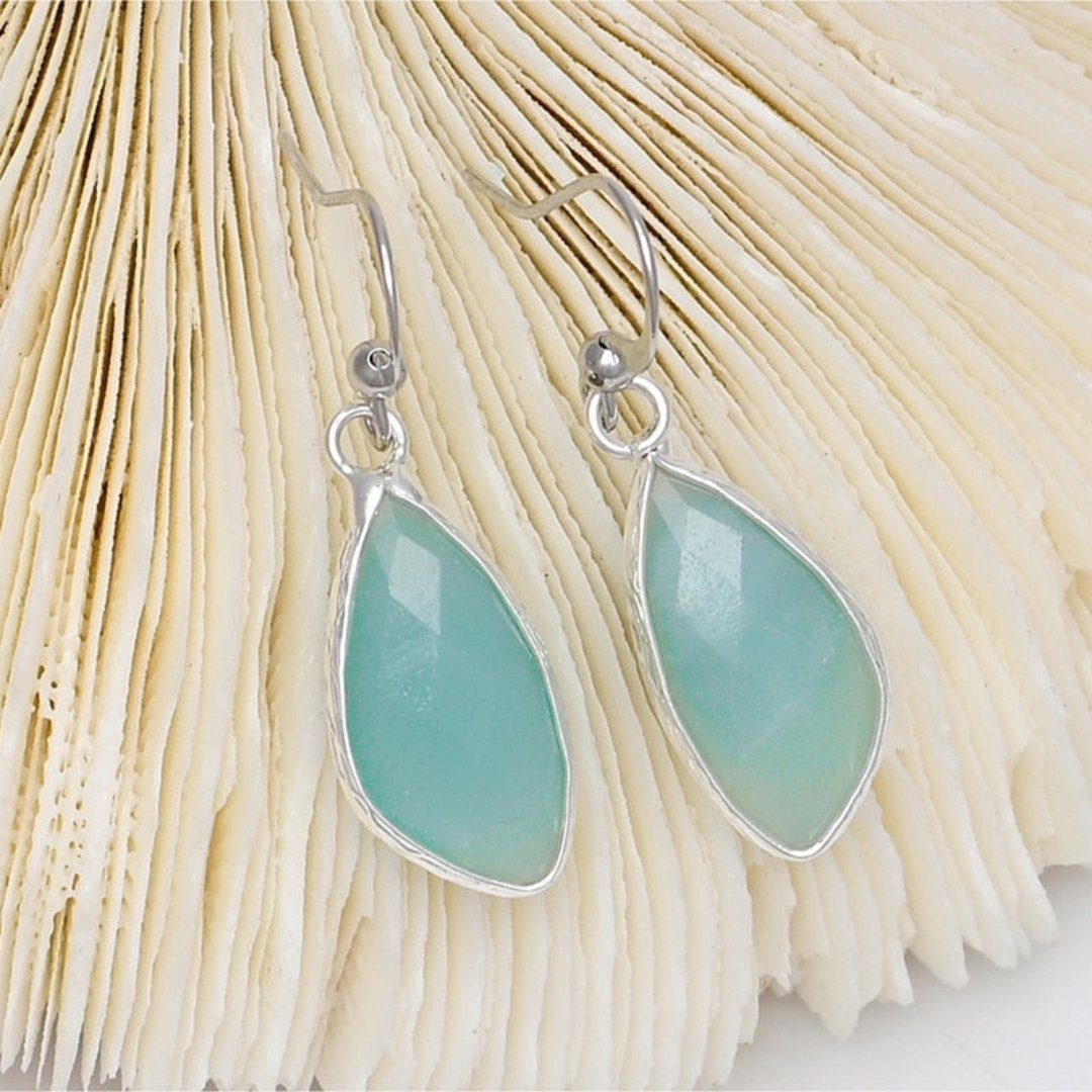 Bohemian Natural Amazonite Earrings - Earrings - Pretland | Spiritual Crystals & Jewelry