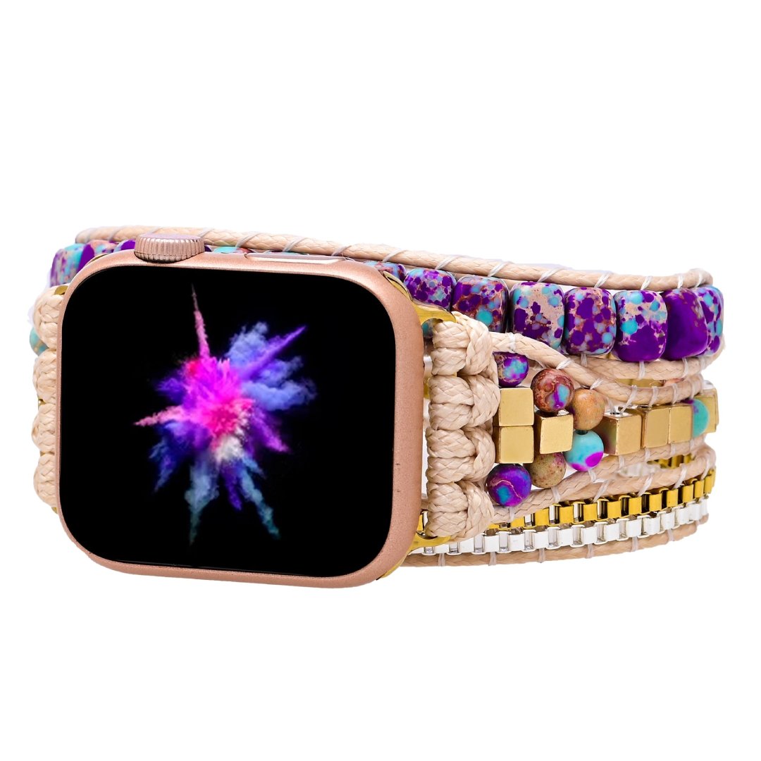 Stylish Purple Jasper Apple Watch Strap - Apple Watch Straps - Pretland | Spiritual Crystals & Jewelry