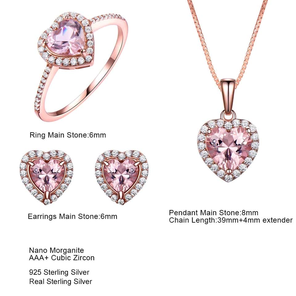 Elegant Morganite Sterling Silver Set - Bundles - Pretland | Spiritual Crystals & Jewelry