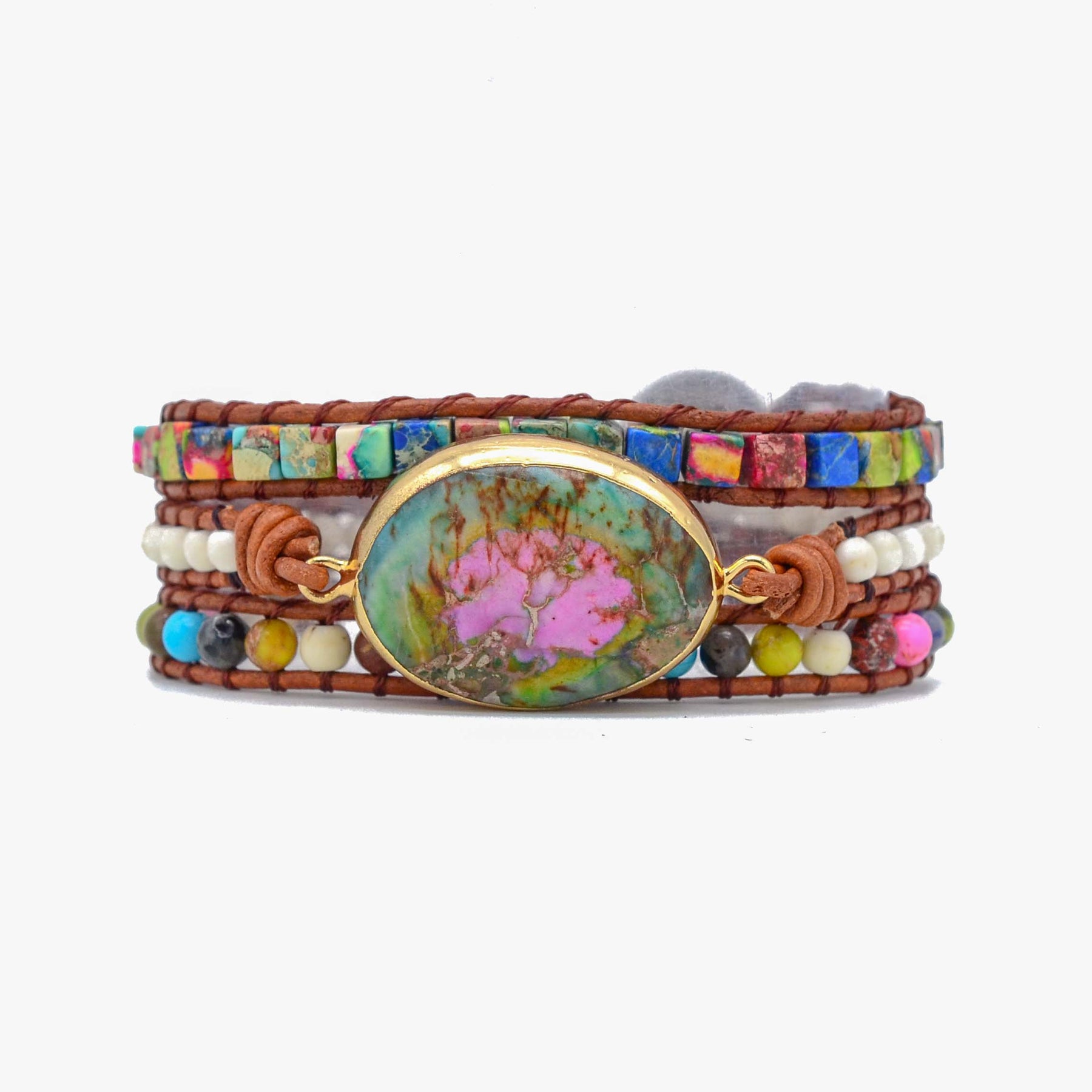 Icarus Jasper Chakra Bracelet - Wrap Bracelets - Pretland | Spiritual Crystals & Jewelry