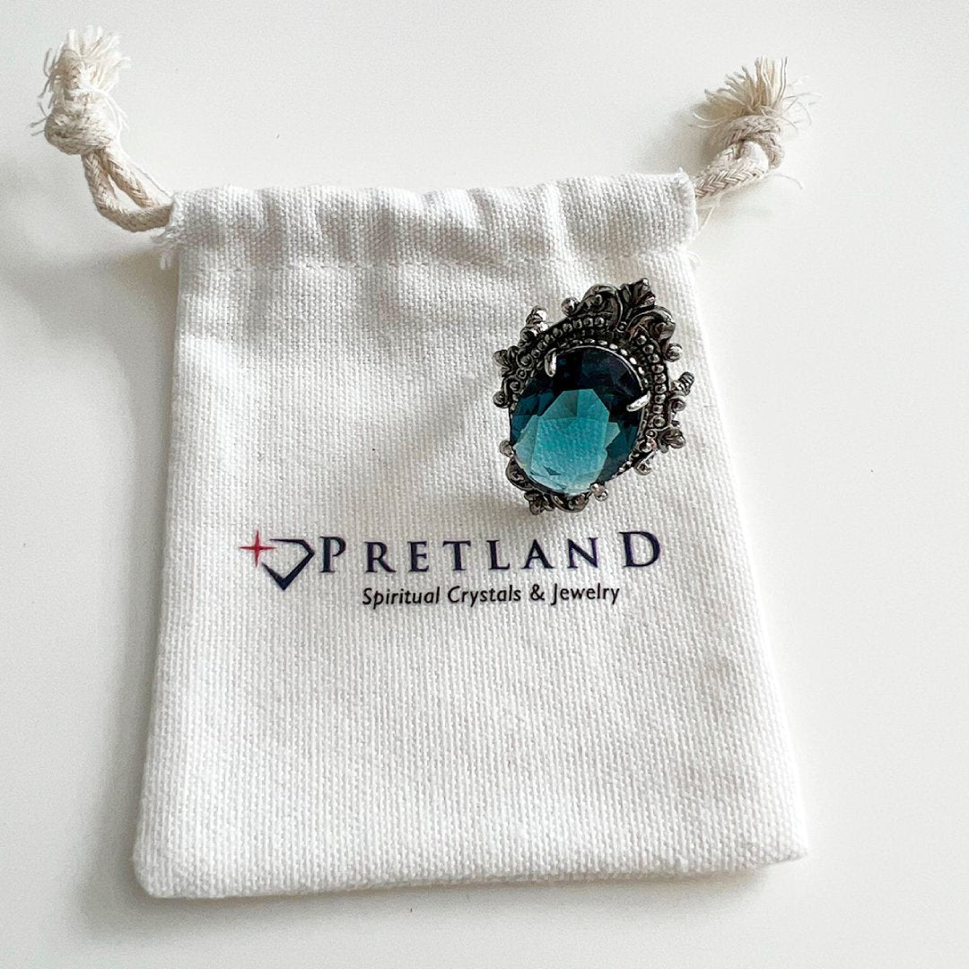 Blue Sapphire 925 Sterling Silver Ring - Rings - Pretland | Spiritual Crystals & Jewelry