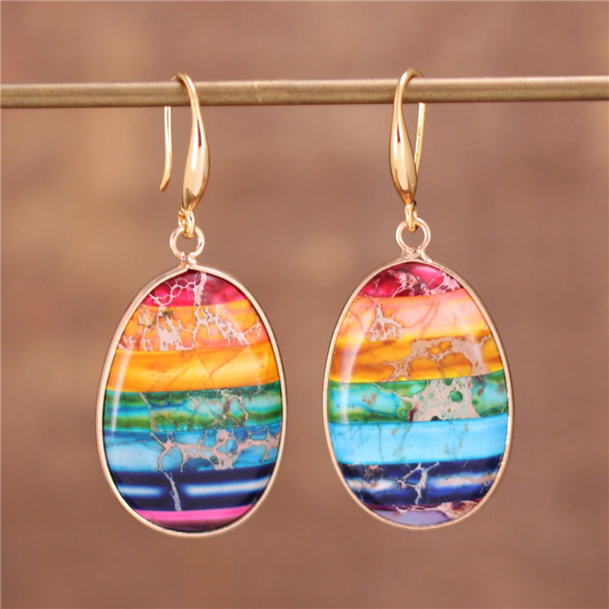 New 7 Chakra Dangle Drop Earrings - Drop Earrings - Pretland | Spiritual Crystals & Jewelry