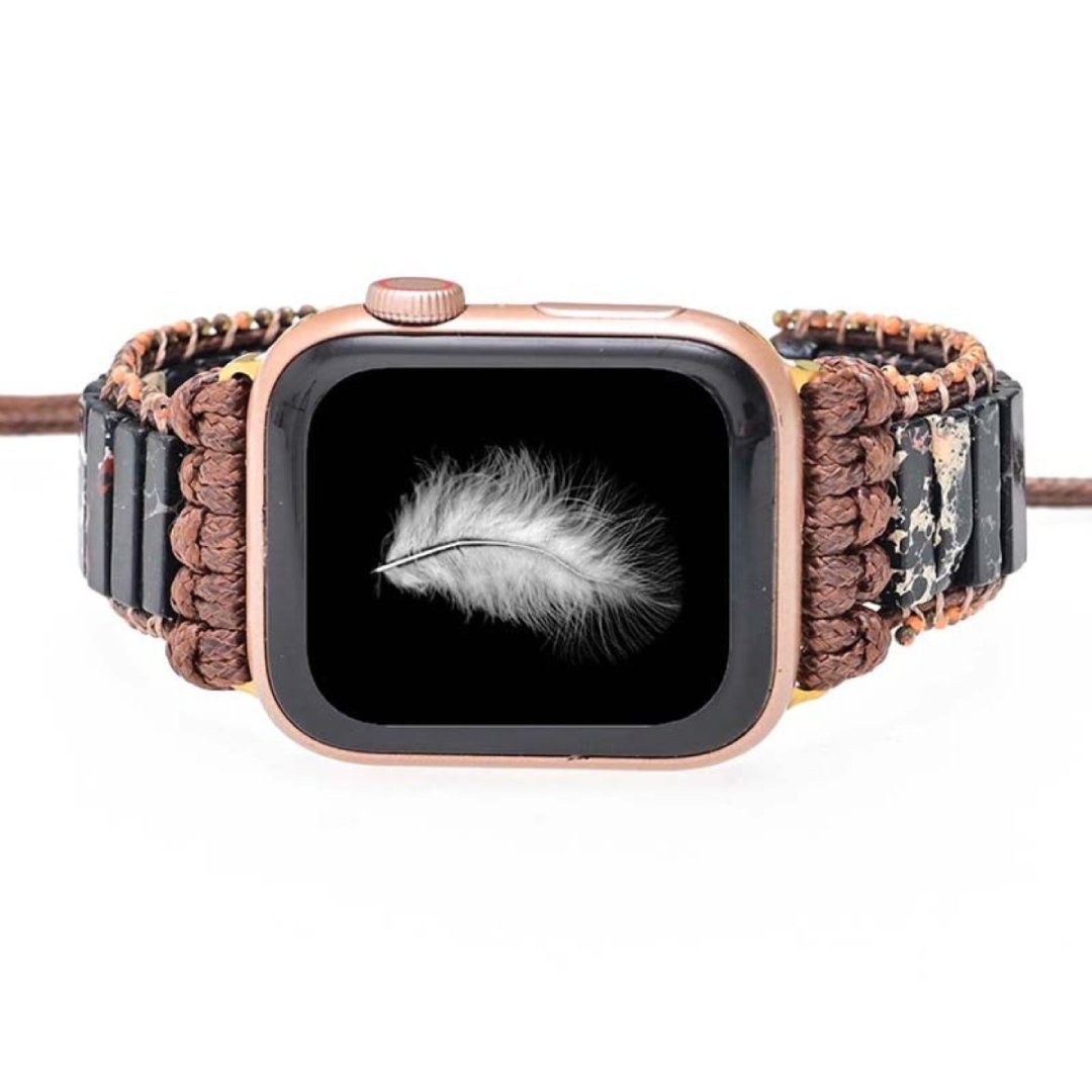 Bohemian Black Jasper Stone Apple Watch Strap - Apple Watch Straps - Pretland | Spiritual Crystals & Jewelry
