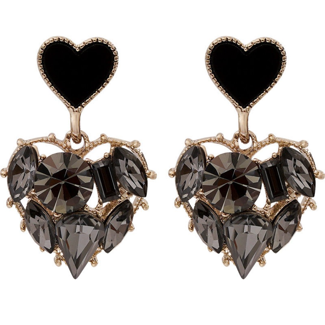 Vintage Love Black Crystal Earrings - Earrings - Pretland | Spiritual Crystals & Jewelry
